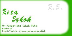 rita szkok business card